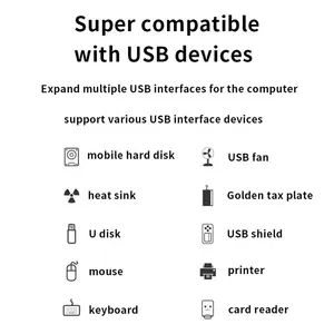 Xput 4 porte 4 porte potenza 5Gbps USB 3.0 30 Splitter Hub Extender OEM-nero