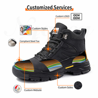 Chaussures de sécurité industrielles en cuir véritable avec semelle intérieure en PU, anti-écrasement, anti-perforation, embout en acier, pour l'hiver et l'usine