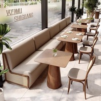 Mobilier de restaurant et de salon de thé d'Asie du Sud-Est : Banquette murale en bois massif, chaises personnalisables pour hôtels et commerces