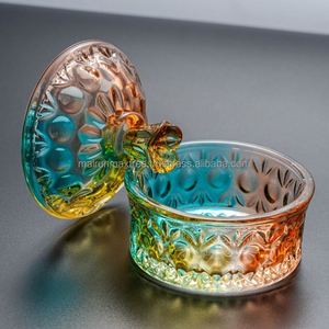Promotional Price Clear <b>Glass</b> Candy Jar Gift <b>Box</b> Flip Top <b>Glass</b> Lids 80ml Capacity Modern Design Customizable Food Container - Product Image 3