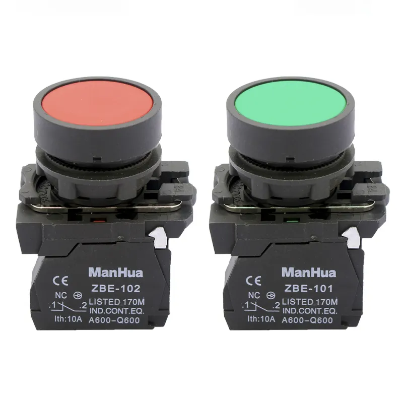 ManHua 22MM Waterproof Push Button Switch Momentary Flat Electrical Circuits Control Switch with Spring Return
