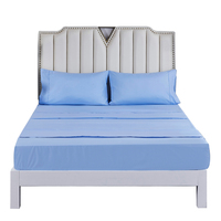 Ensemble de literie 4 pièces en polyester brossé couleur unie 85G avec drap plat, drap-housse et taies d'oreiller, fabricant OEM en gros