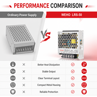 Alimentation à découpage à sortie unique 50W 12V 15V 24V 48V, convertisseur AC-DC 86-90% haute efficacité, petite taille 99x82x30mm pour LED CNC LRS-50