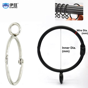 EWANG Metal Various Sizes Silver Binder Ring Shower Curtain Ring <b>Clips</b> - Product Image 2