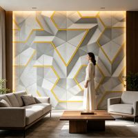 Vente flash - Plaque en PVC marbré haute brillance pour le mur d'arrière-plan du comptoir de réception, panneau mural en marbre géométrique 3D UV