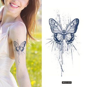 Vegetarian Flower Butterfly Temporary <b>Tattoo</b> Sticker Waterproof Lasting Juice <b>Paper</b> Decal for Semi Permanent Body Art Use - Product Image 1