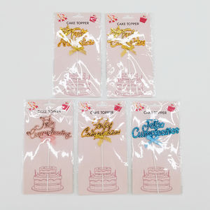 YACHEN <strong>Gold</strong> Cake Decorations Plastic PP Feliz Cumpleanos <strong>Spanish</strong> Happy Birthday Cake Topper Party Baking Decoration Supplies - Product Image 5