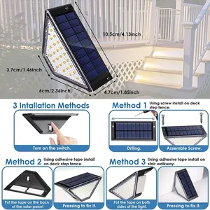 Lampes solaires étanches pour rampes d'escalier, clôtures, jardins, patios et allées, lampes solaires pour terrasses, lampes pour clôtures, lampes d'extérieur pour marches - Product Image 6