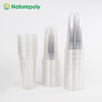 Gobelets jetables en PLA pour café glacé 12oz 16oz, gobelets à thé à bulles écologiques et compostables, gobelets biodégradables pour smoothies et jus avec pailles