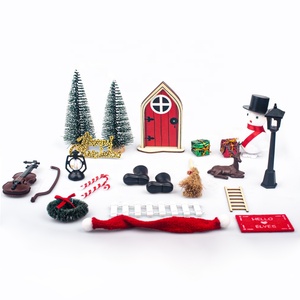 Nouvelle maison de poupée en bois, porte d'elfe, ornements de Noël, mini accessoires de scène de conte de fées, décoration de vacances - Product Image 2
