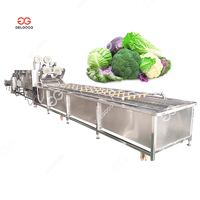 Fruit- en groentesalade, bladeren snijden, reinigen, wasmachine, PLC, roestvrij staal, energiebesparend voor wassen, centrifugeren, aftappen