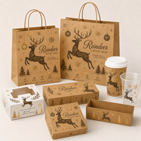 Emballage alimentaire écologique pour les fêtes, boîte en papier kraft personnalisée, conteneur à emporter pour Noël, fournisseur de restauration rapide durable