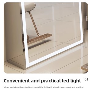 Miroir <span class=keywords><strong>de</strong></span> salon double face en acier inoxydable, style minimaliste moderne, pour salon <span class=keywords><strong>de</strong></span> coiffure, avec éclairage, origine Chine - Product Image 5