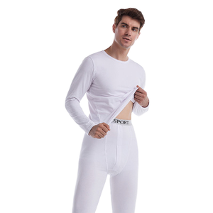 Ropa Interior Térmica de Algodón para Hombre, Ecológica, Cuello Redondo, Logotipo Personalizado, Transpirable, Delgada, Manga Larga, Tejida, para Todas las Temporadas - Product Image 1