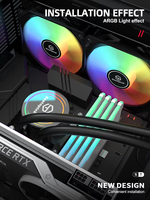 Kit de refroidissement liquide PC par radiateur 240mm-Ventilateurs RVB à pompe silencieuse haute performance pour la construction de PC de jeu