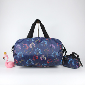 Bolsa de lona plegable con estampado de dibujos animados, bolsa de almacenamiento grande para viaje con correa para el hombro para uso en viajes - Product Image 1