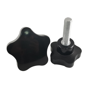 Poignée en bakélite cinq étoiles M5 M12 pour outil mécanique, bouton à trou traversant, volant rouge et noir - Product Image 2