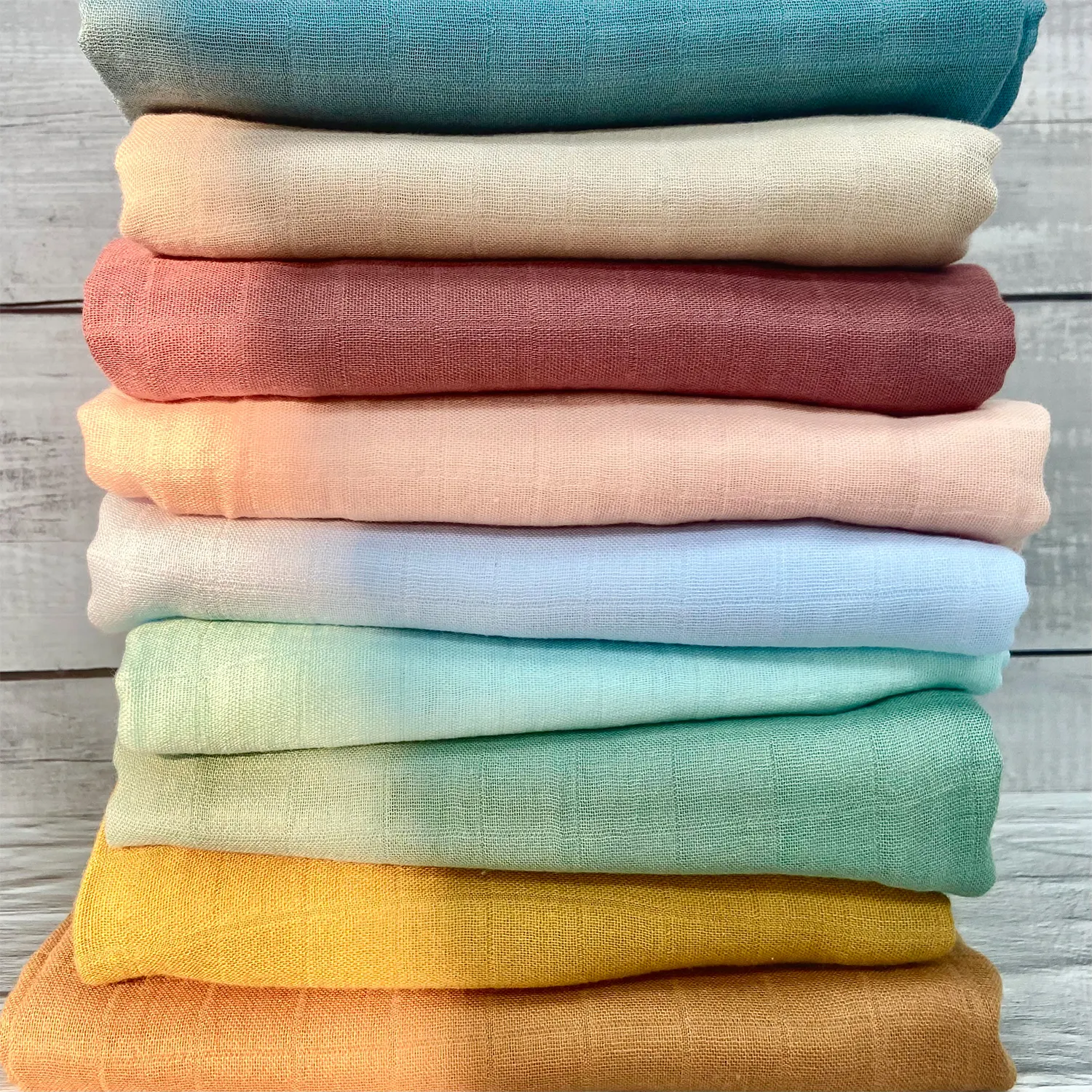 Wholesale Baby Organic Muslin Swaddle Wrap Solid Color Newborn 70% Bamboo 30% Cotton 47"x47" Muslin Swaddle Receiving Blankets