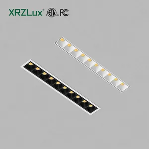 XRZLux lampu setrip LED 24W persegi, lampu sorot LED langit-langit tersembunyi dalam ruangan, lampu Downlight persegi panjang 10 kepala