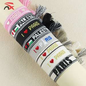 Braccialetto con fiocco in fiocco con bandiera palestinese regolabile kefiah - Product Image 4