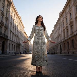 Robe Abaya Maxi de Luxe en Polyester Imprimé de Haute Qualité, Nouveau Style Élégant pour Femmes Musulmanes, Personnalisation OEM en Gros - Product Image 4