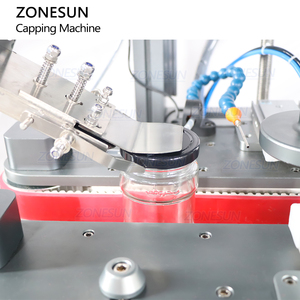 ZONESUN ZS-XG05 Automatic Servo Fruit <b>Jam</b> <b>Jar</b> Tomato Paste Chili Sauce Bottle Metal Lug Caps Tightening Screwing Capping Machine - Product Image 4
