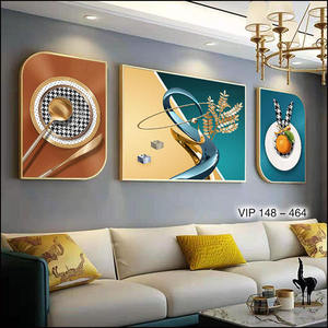 Modern soyut sanat 3-Piece tuval kağıt baskı kristal malzeme oturma odası dekoratif kanepe arka plan duvar asılı resimler - Product Image 6