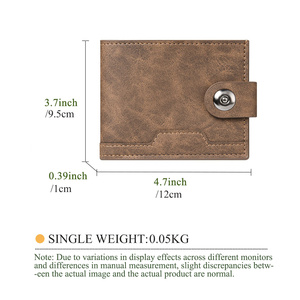 Portefeuille court en PU pour homme, nouveau modèle, <span class=keywords><strong>porte</strong></span>-cartes de crédit, <span class=keywords><strong>porte</strong></span>-monnaie, <span class=keywords><strong>porte</strong></span>-<span class=keywords><strong>permis</strong></span> d'identité, <span class=keywords><strong>porte</strong></span>-cartes en cuir véritable, vente en gros - Product Image 3