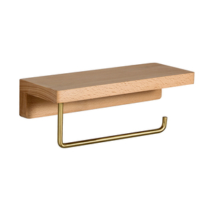 Soporte de pared de madera maciza personalizado de fábrica para caja de pañuelos con soporte de papel higiénico de pie y estante para teléfono - Product Image 2