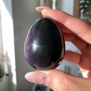 Huevos de Obsidiana Arcoíris de Primera Calidad al por Mayor, Piedra Natural Pulida para Decoración del Hogar y Regalos Navideños - Product Image 4