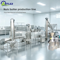 Projet clé en main pour une ligne de production complète de beurre de cacahuètes croustillant avec une structure entièrement en acier inoxydable
