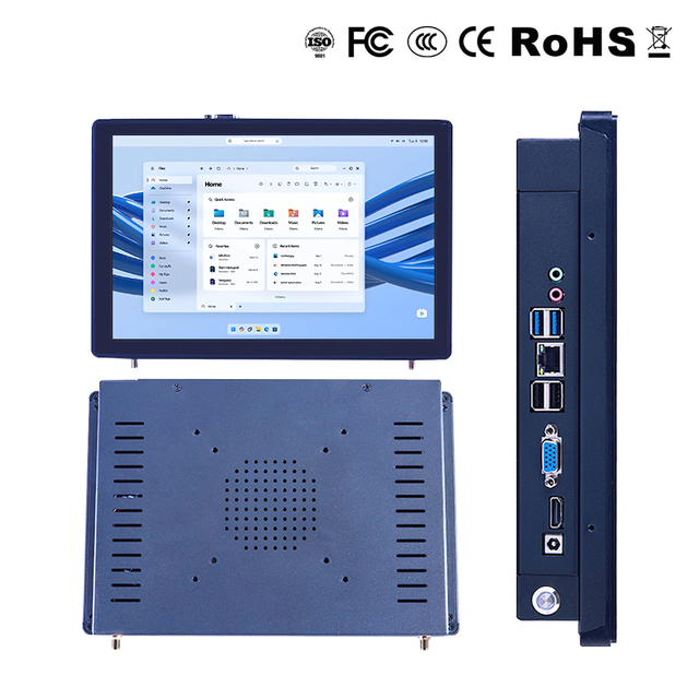 IP65 Waterproof Industrial Panel PC Capacitive Touch Screen Full HD Multi-OS Rich Port Interfaces Embedded Fanless Computer for