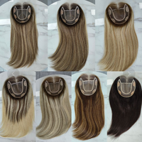Offre Spéciale européenne couleur claire cheveux humains femmes toupets 5.5X6 Clip en doux respirant dentelle avant Topper Mono