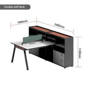 Escritorio de Oficina Moderno en Forma de L Liyu, Estación de Trabajo Modular Multipersona, Muebles de Oficina Modulares con Separación Elegante - Product Image 6