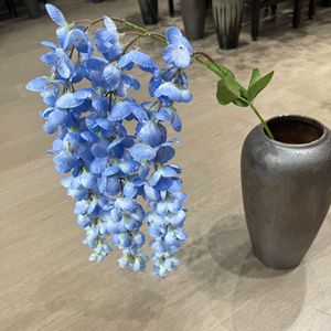 Fiori Artificiali di Albizia e <span class=keywords><strong>Glicine</strong></span> a Tre Rami in Seta per Decorazioni Nuziali, Sfondi e Composizioni Floreali Pendenti - Product Image 4