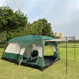 Tienda De Campana Aanpassen 6 8 10 12 Persoon Groene Glamping Luxe Grote Familie Outdoor Camping Tent Voor Fabriek Groothandel