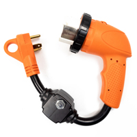 Protecteur de surcharge 30 ampères, cordon adaptateur pour camping-car avec disjoncteur NEMA TT-30P vers NEMA SS2-50R avec prise facile à 90 degrés