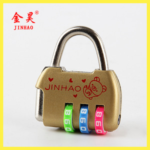 Jinhao Combination Padlock Rectangular Zinc Alloy 4mm Shackle Colorful Cartoon Design For Construction Site Use - Product Image 4