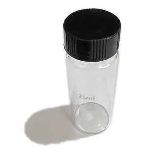 NERS Transparent Borosilicate 25ml Screw-neck Vial With Screw-type Plastic Cap