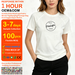 T-shirt ample en coton 100 % de haute qualité pour femme, avec ourlet asymétrique, confortable, imprimé sérigraphié, manches raglan unies - Product Image 1