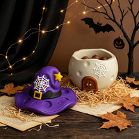 Moule en silicone DIY pour chapeau de sorcière d'Halloween, maison, résine, plâtre, ciment, bougie, récipient, moule de moulage