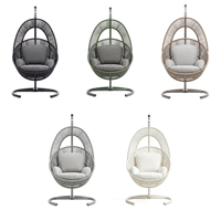 Fauteuils suspendus œuf en rotin avec support, pour patio extérieur, véranda et jardin, design unique