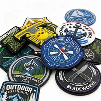 Patchs en caoutchouc souple PVC 3D personnalisés ; Patchs en tissu gaufré rond à transfert thermique ; Convient pour les chapeaux, les vestes et les vêtements