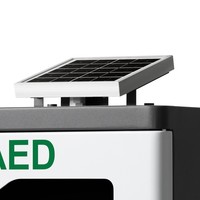 Armoire extérieure en aluminium WAP-A01SOL pour DAE avec éclairage solaire LED tout-en-un du crépuscule à l'aube