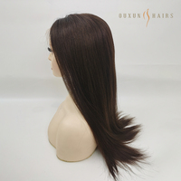 26 "Blonde Européenne Vierge Cheveux Lace Top Juif Perruques Casher Sheitel Perruque, Brun Foncé Double Tiré, Fournisseur d'Usine