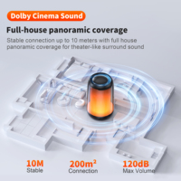QERE HF22 Bass RGB Sound Cooler Sub Woofer, fabricant chinois, haut-parleur sans fil alimenté, étanche, avec WiFi, Bluetooth, Aux et contrôle par application