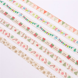 Wholesale Gift <b>Wrapping</b> <b>Ribbons</b> Recyclable Custom Personalized 100% Cotton <b>Ribbon</b> Printed Christmas <b>Ribbon</b> - Product Image 4