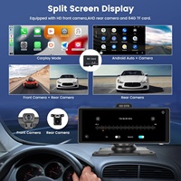 CarPlay Dash Cam DVR nirkabel, nirkabel Android Auto layar sentuh Bluetooth mendukung kamera AHD belakang Monitor