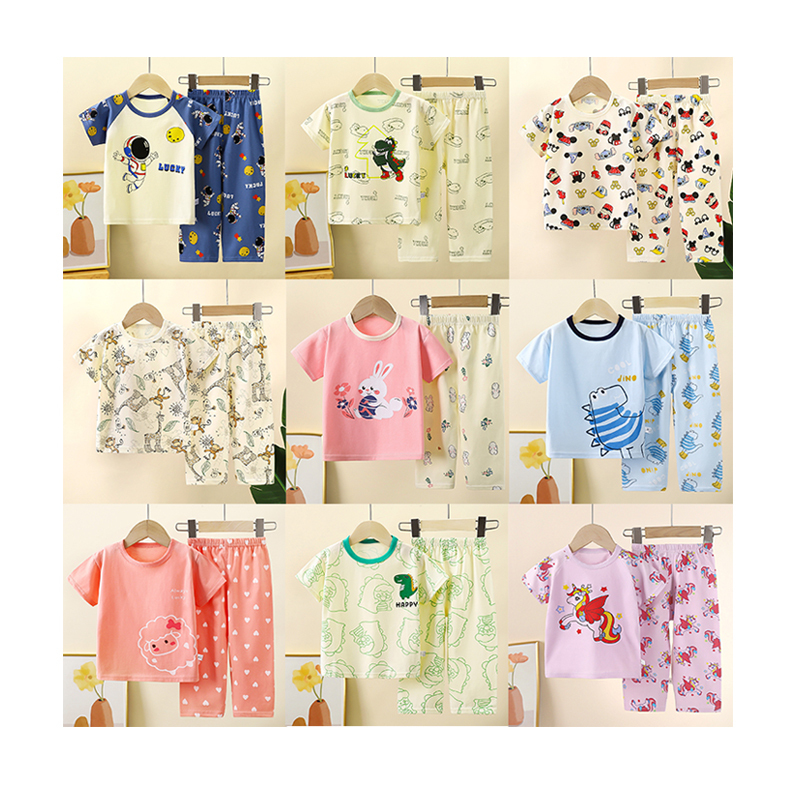Girls Short Sleeve Pajamas 2 piece