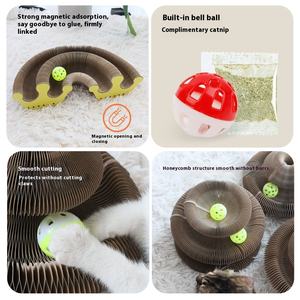 Magic Accordeon <span class=keywords><strong>Cat</strong></span> <span class=keywords><strong>Scratcher</strong></span> Golfkarton Opvouwbare Vorm Shifting Kat Speelgoed Met Bel Duurzaam En Krasbestendig - Product Image 4